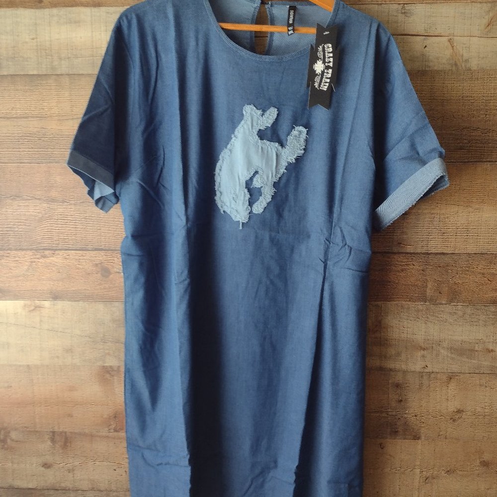Crazy train dress denim xl nwt